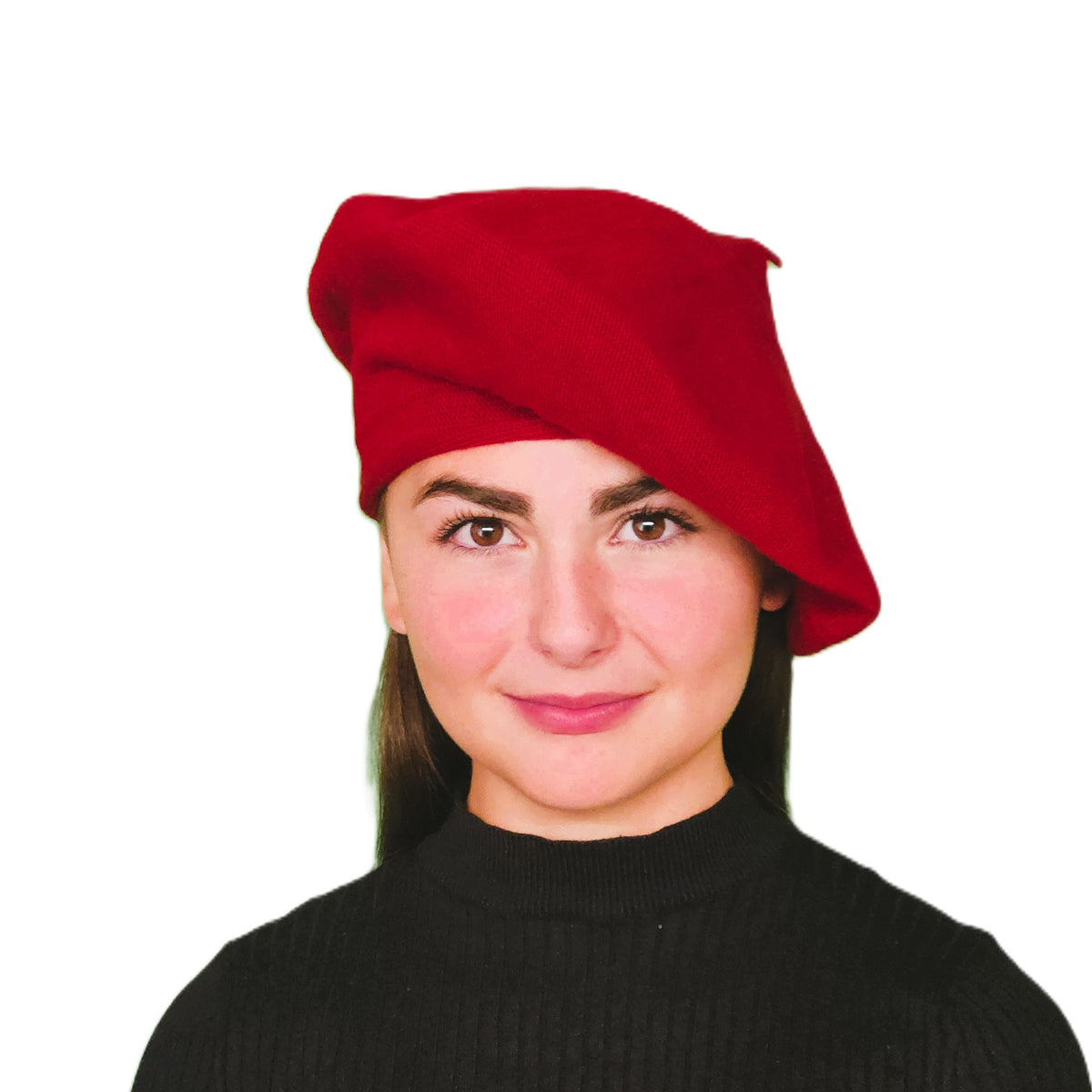 Béret laine femme rouge
