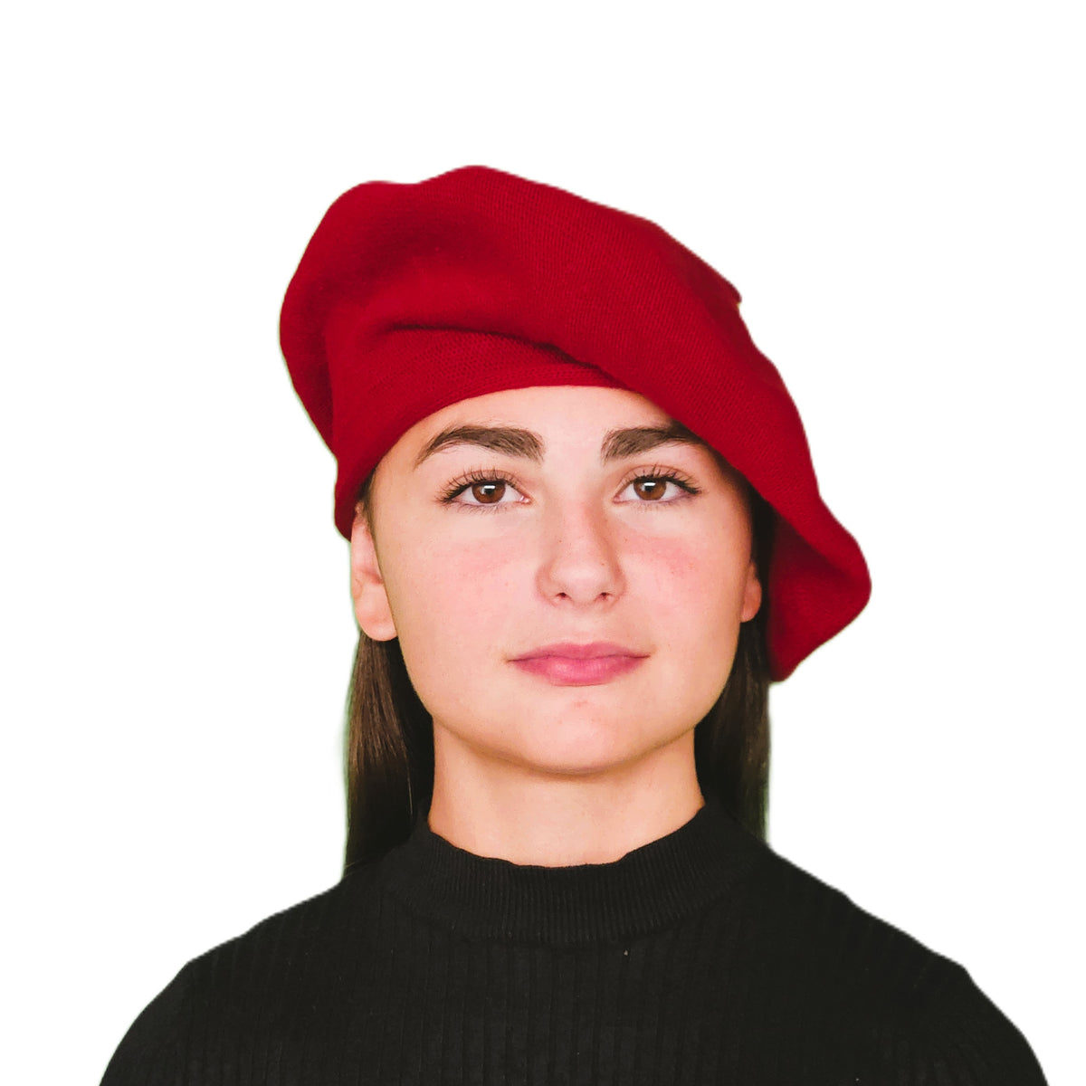 Béret laine femme rouge
