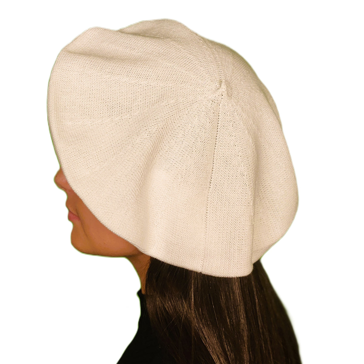 Grand béret coton blanc