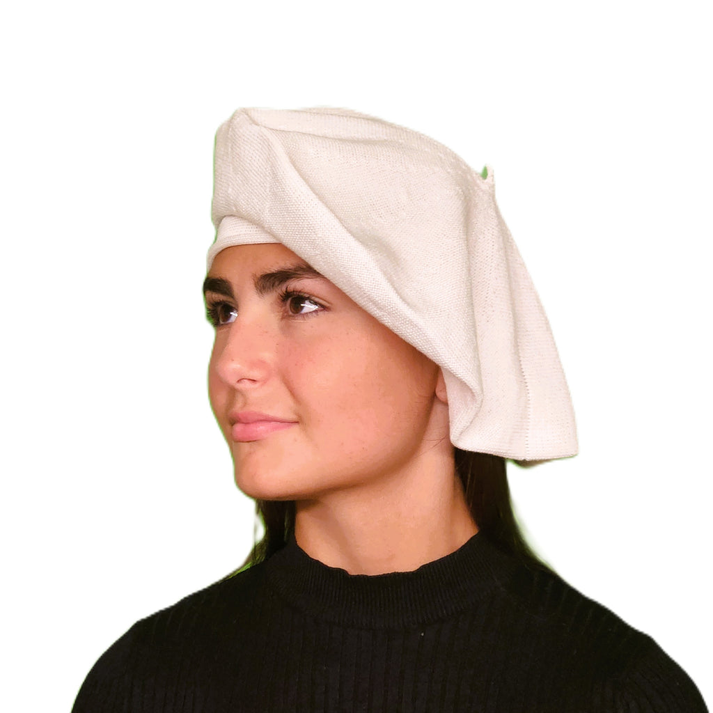 Grand béret coton blanc