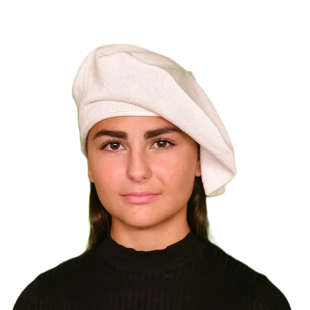 Grand béret coton blanc