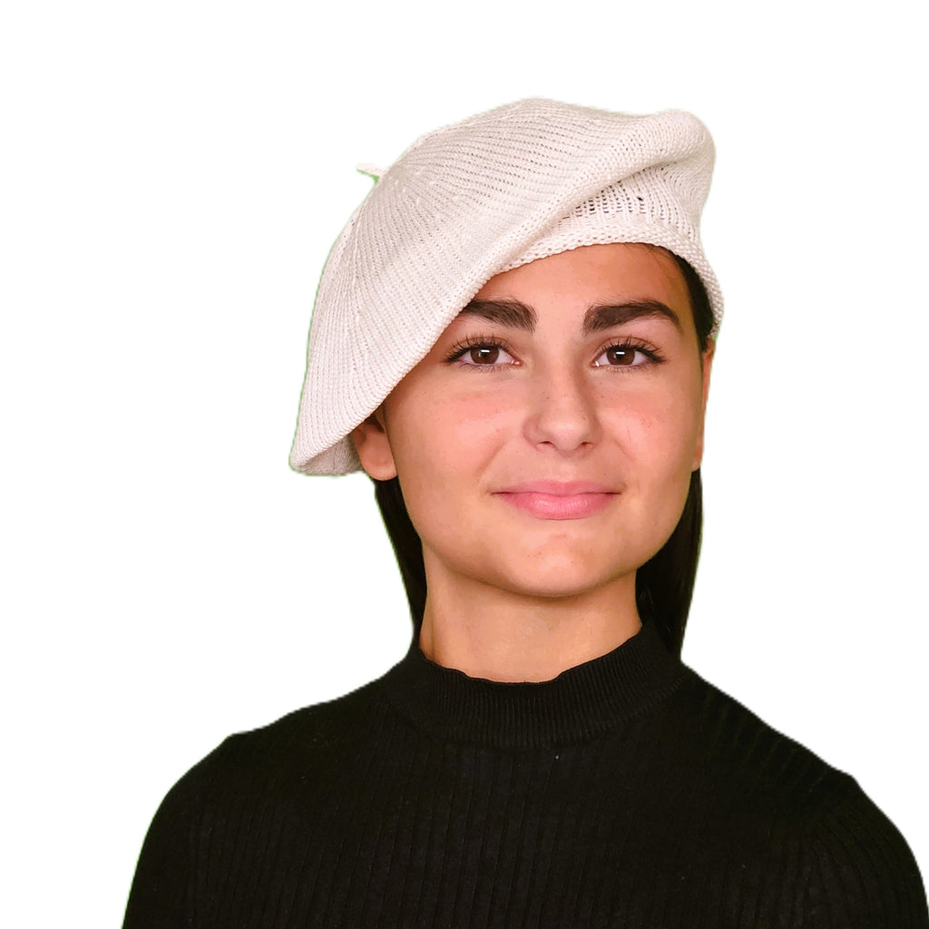 Petit béret coton blanc