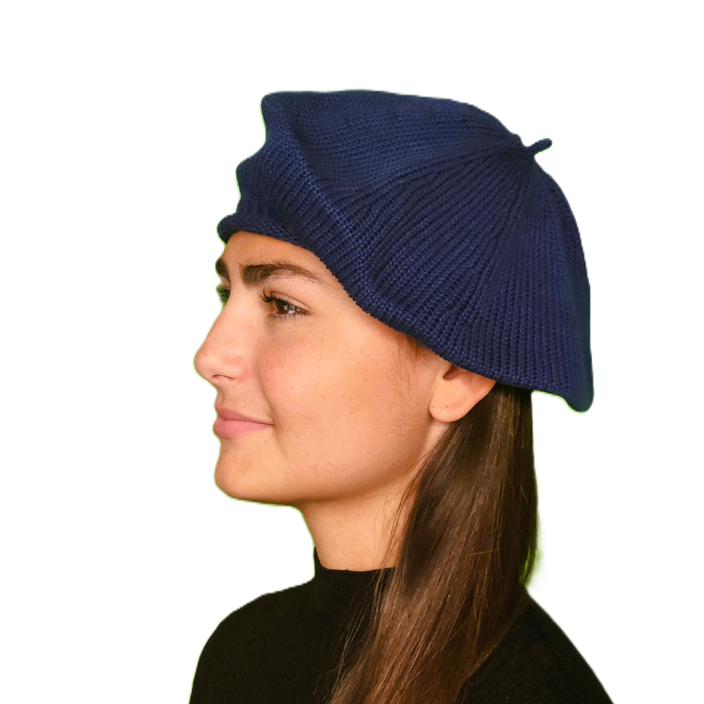 Petit béret coton bleu