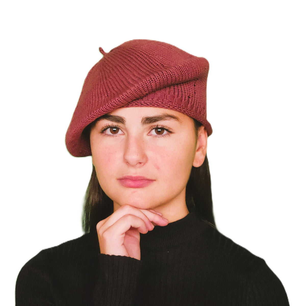 Petit béret coton bordeaux