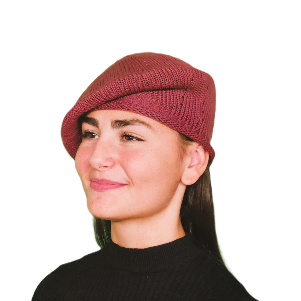 Petit béret coton bordeaux