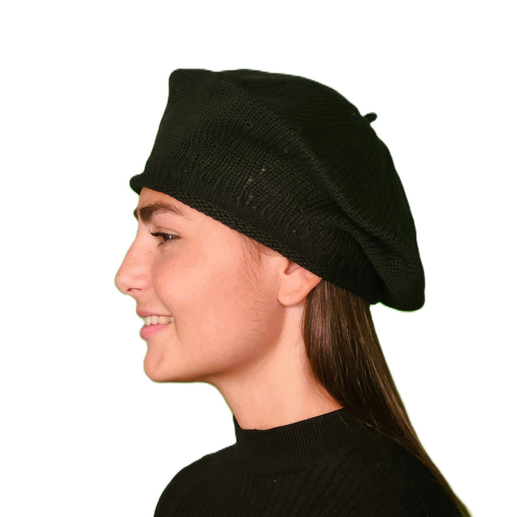 Petit béret coton noir