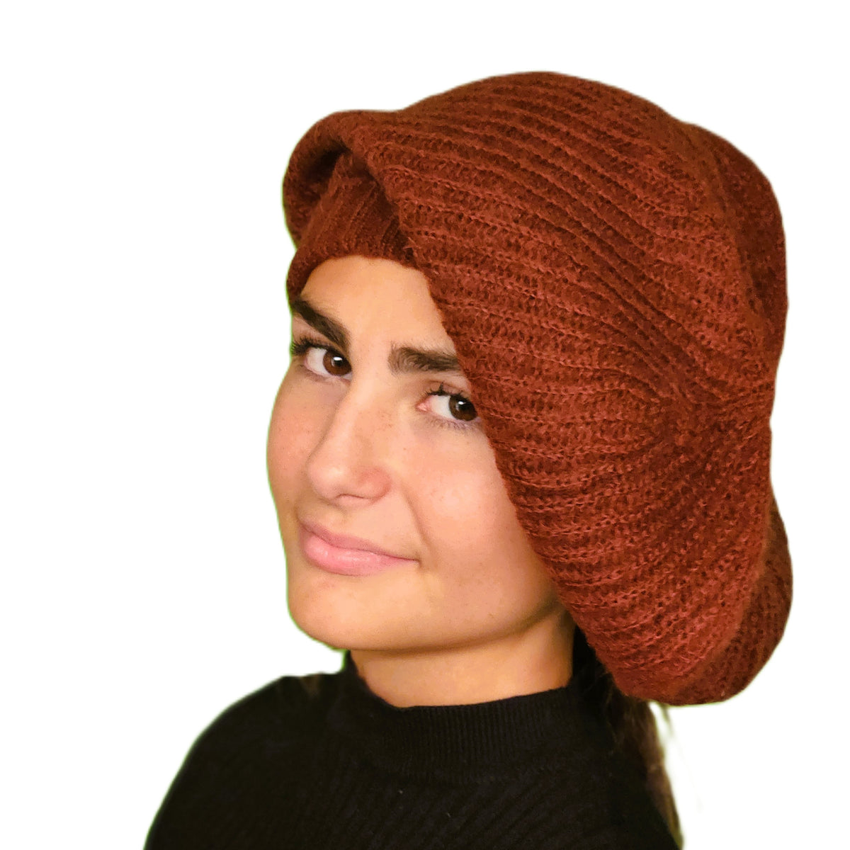 Bonnet Rasta femme rouille