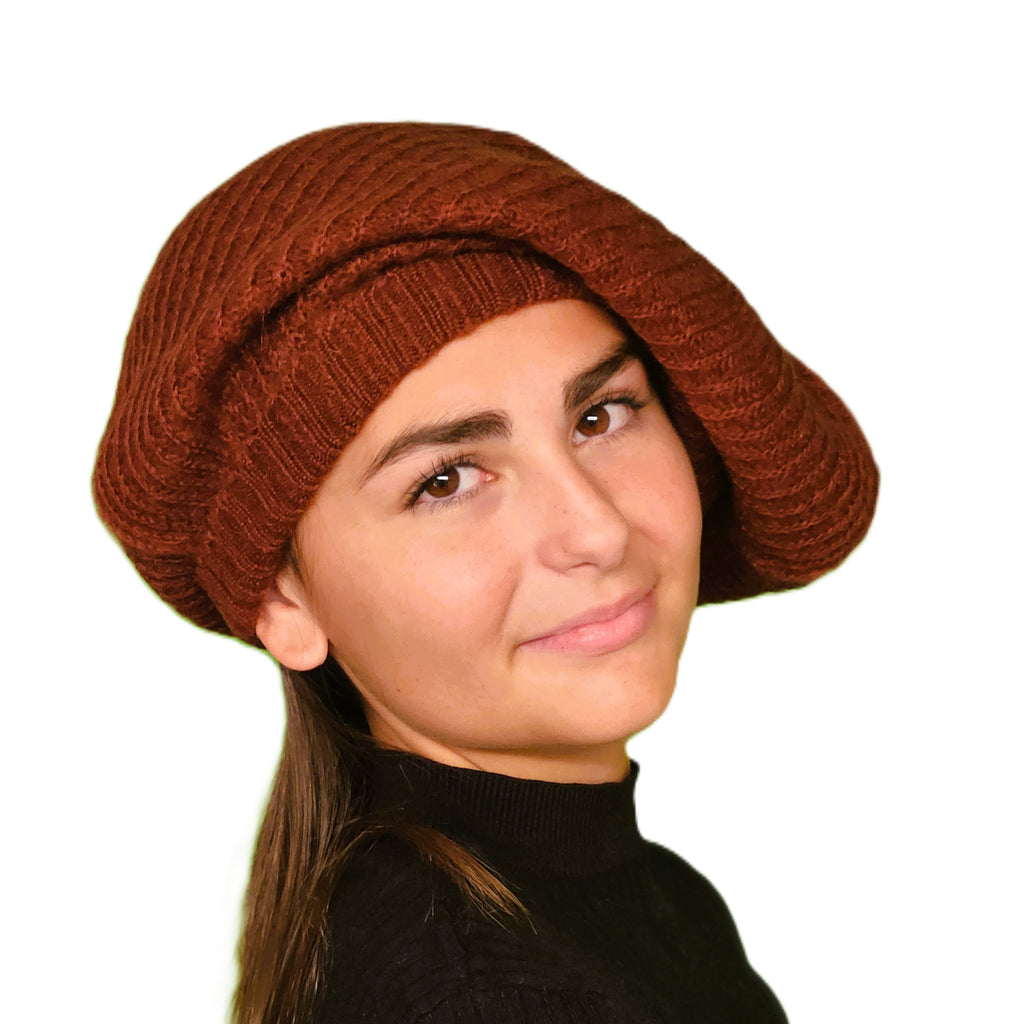 Bonnet Rasta femme rouille