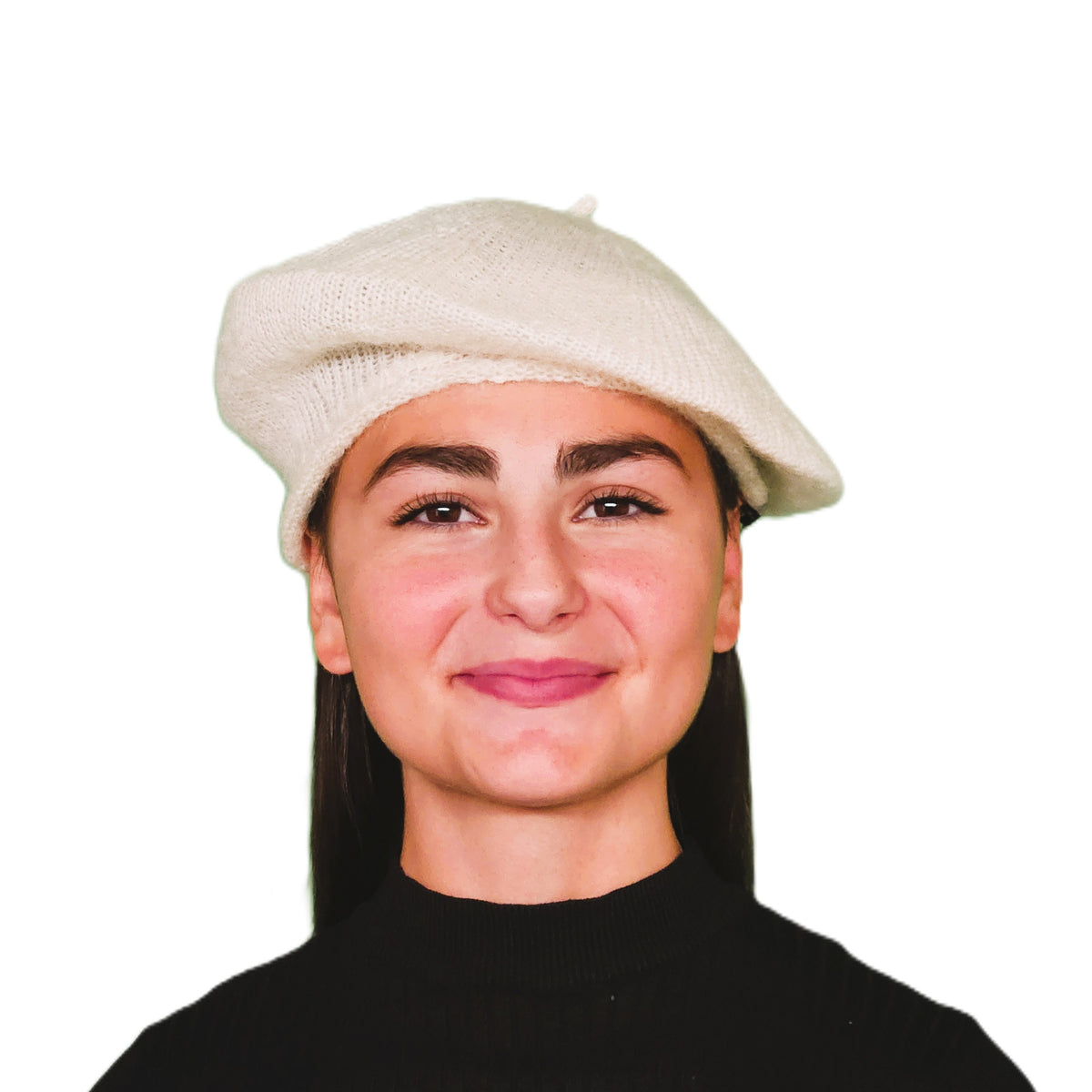 Petit béret laine mohair blanc