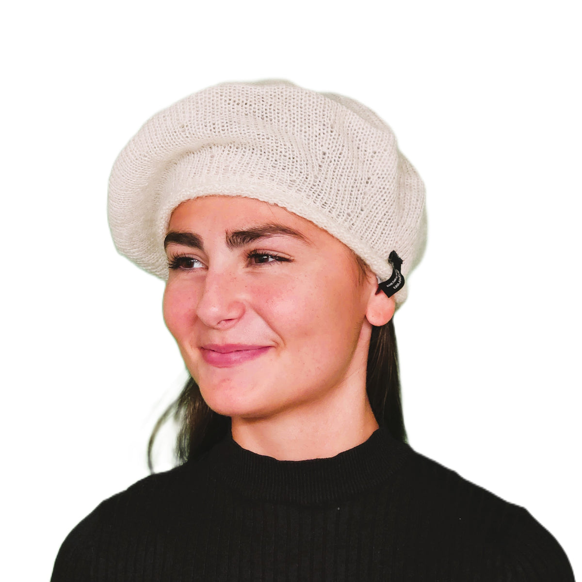 Petit béret laine mohair blanc