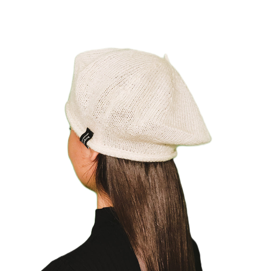 Petit béret laine mohair blanc