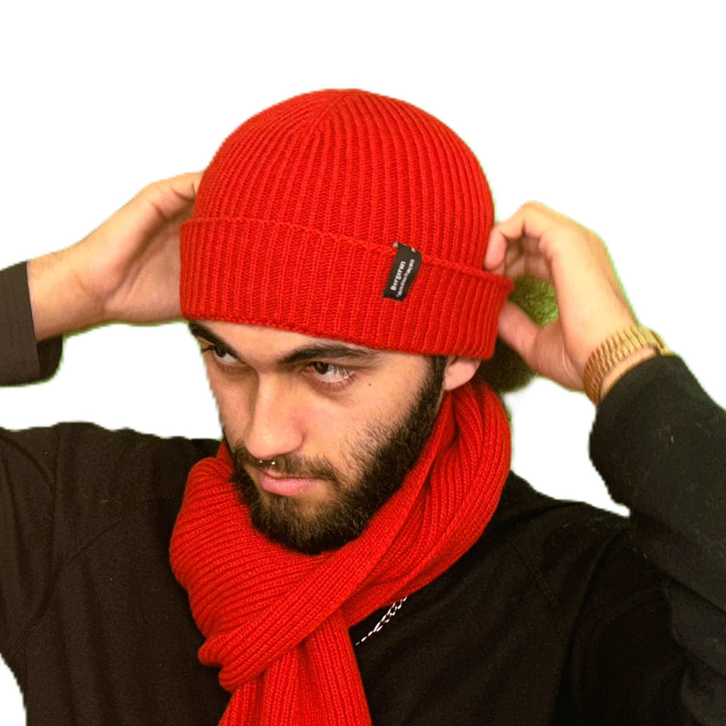 Bonnet fil recyclé Rouge