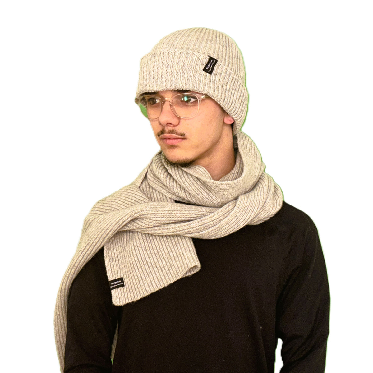 Ensemble bonnet écharpe éco-conception - gris clair