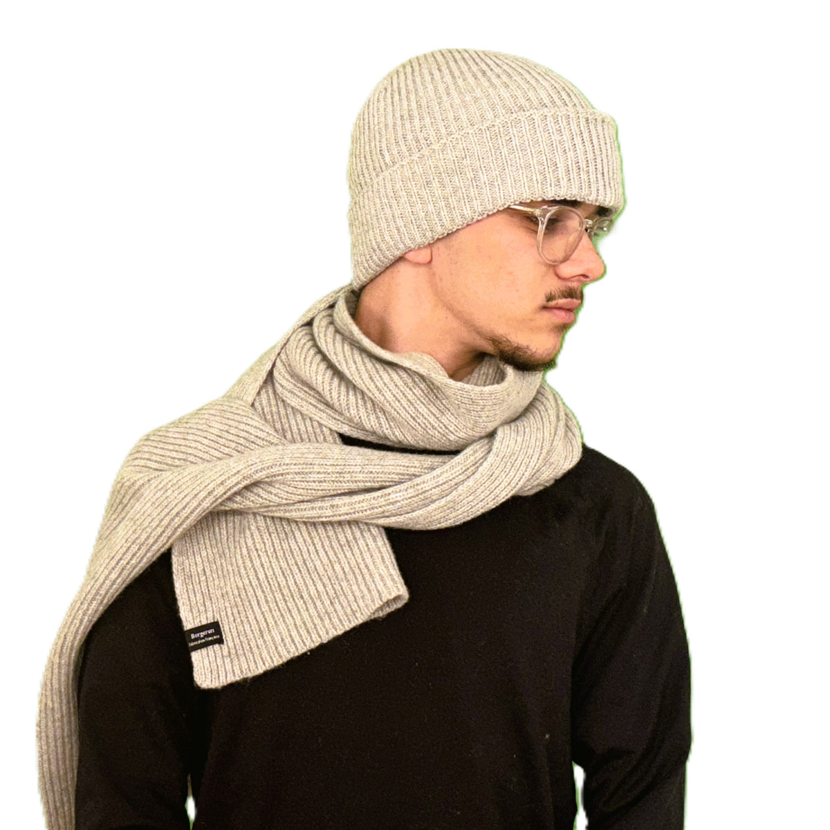 Ensemble bonnet écharpe éco-conception - gris clair