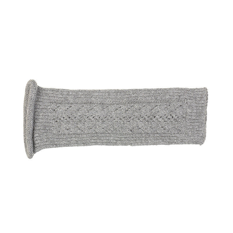 Mitaine femme ajourée pure laine - gris
