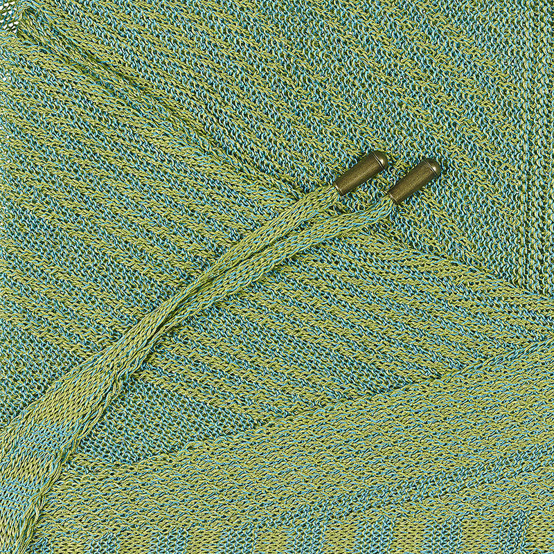 Fichu femme 100% soie - Vert / Bleu