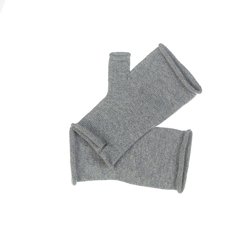 Mitaines cachemire brillant femme - gris