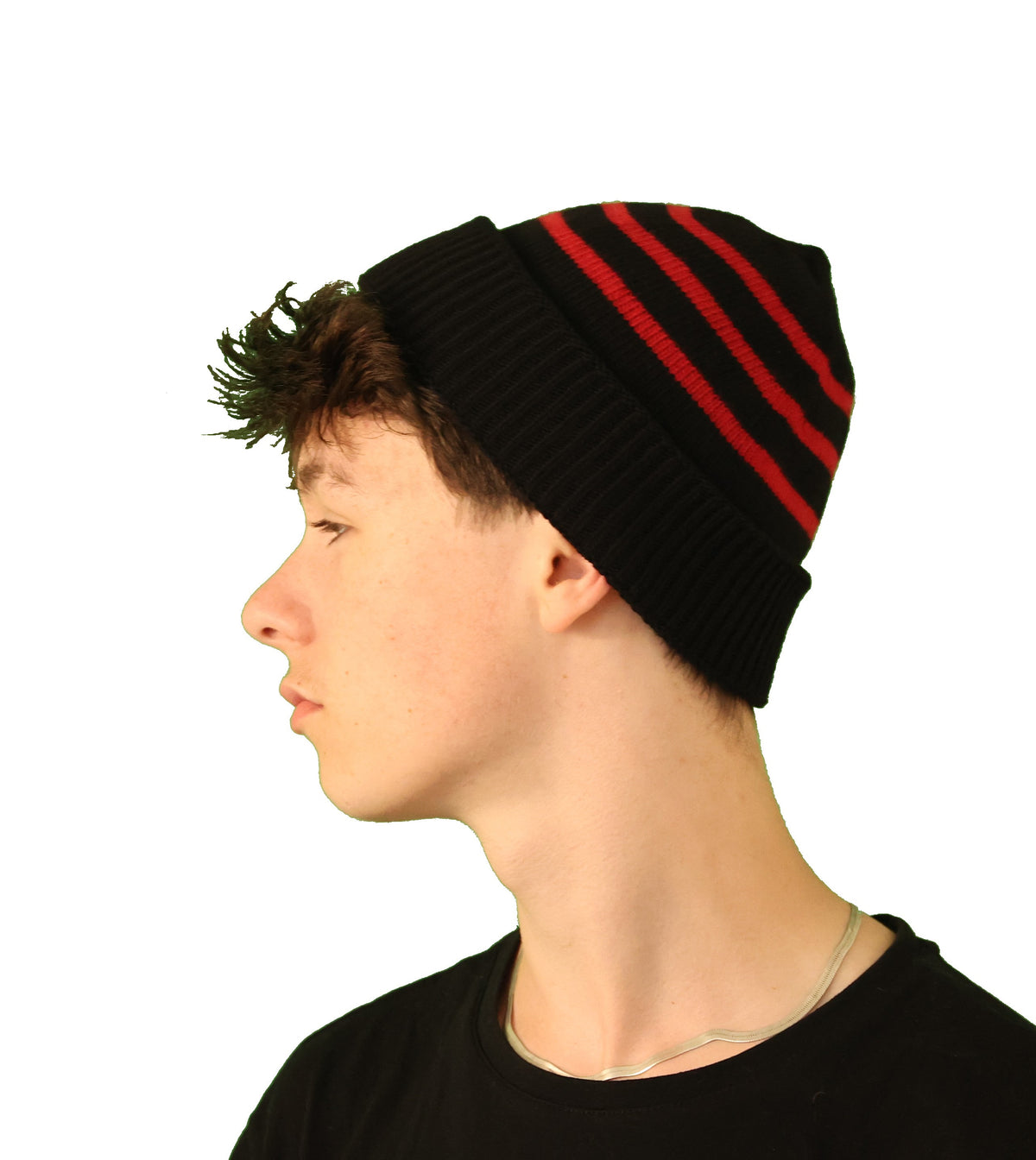 Bonnet homme rayé marin laine noir