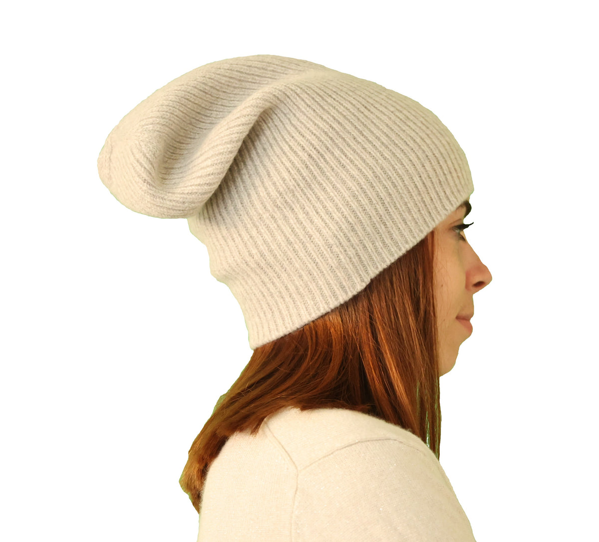 grand bonnet loose laine gris Clair