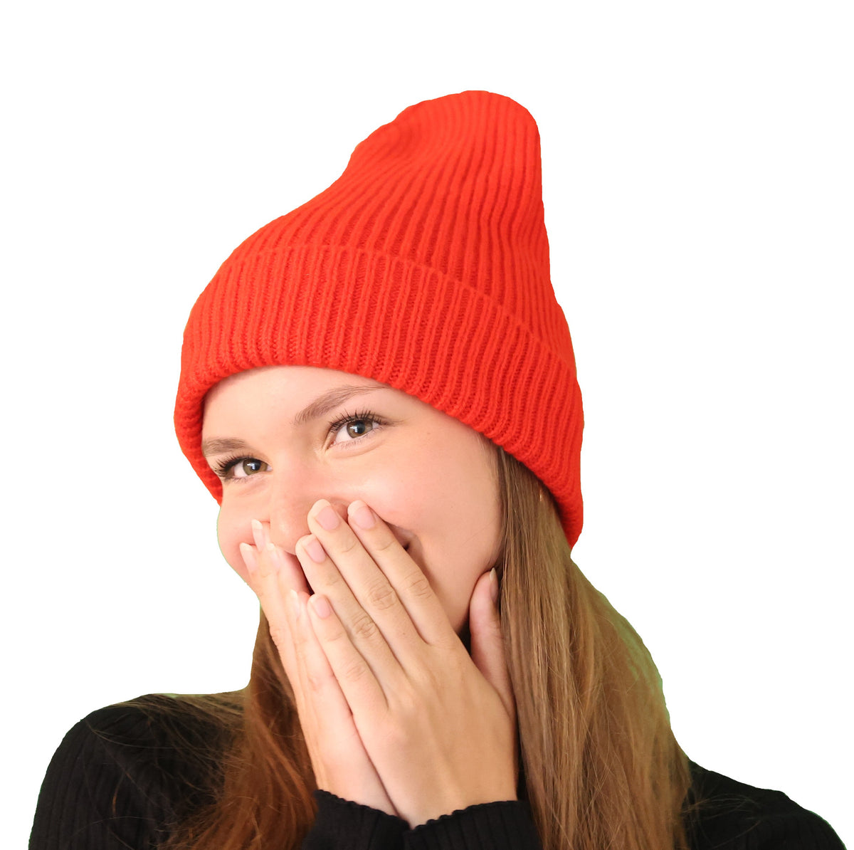 grand bonnet loose laine mandarine