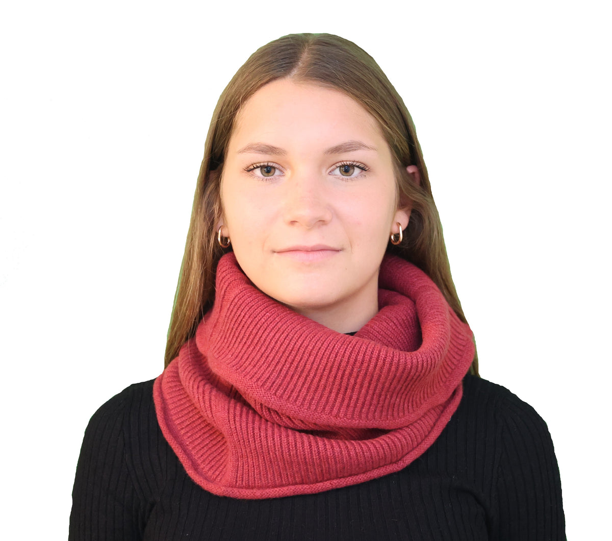 Faux col Snood cachemire femme - framboise