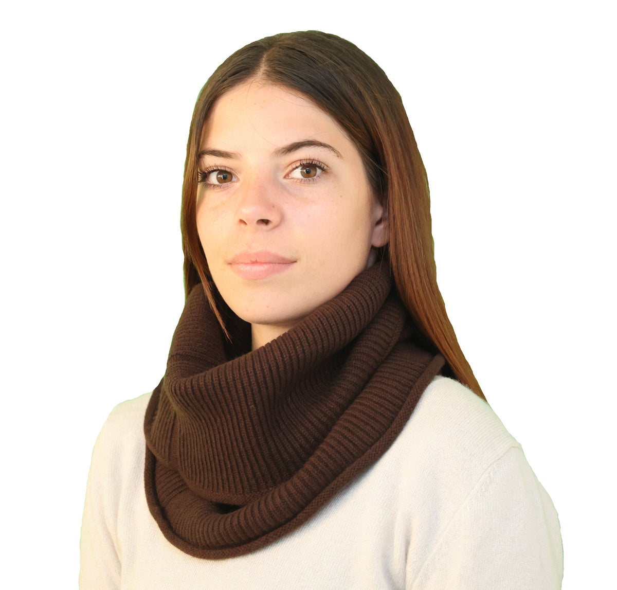 Faux col Snood cachemire femme - kaki