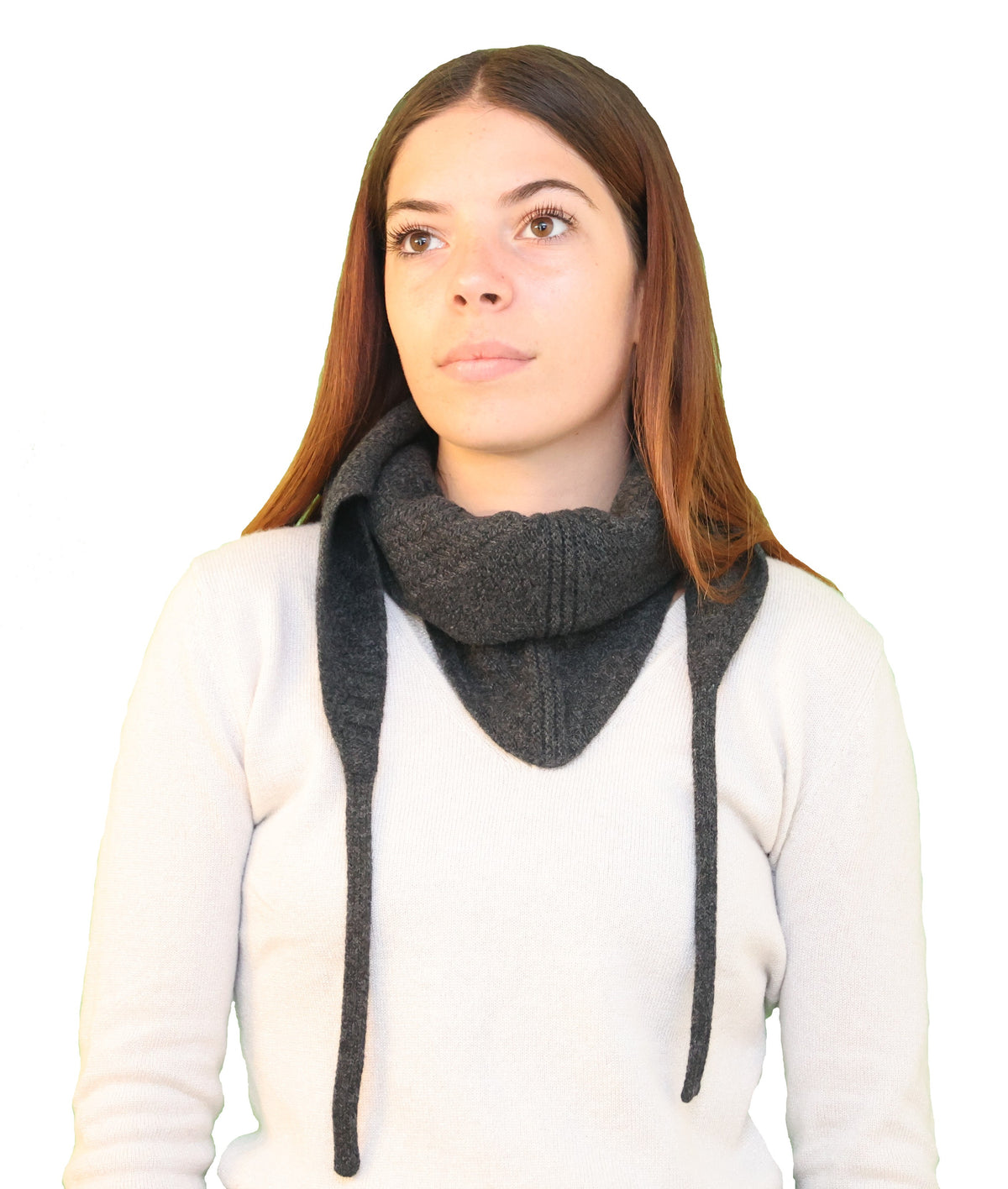 Triangle foulard laine anthracite