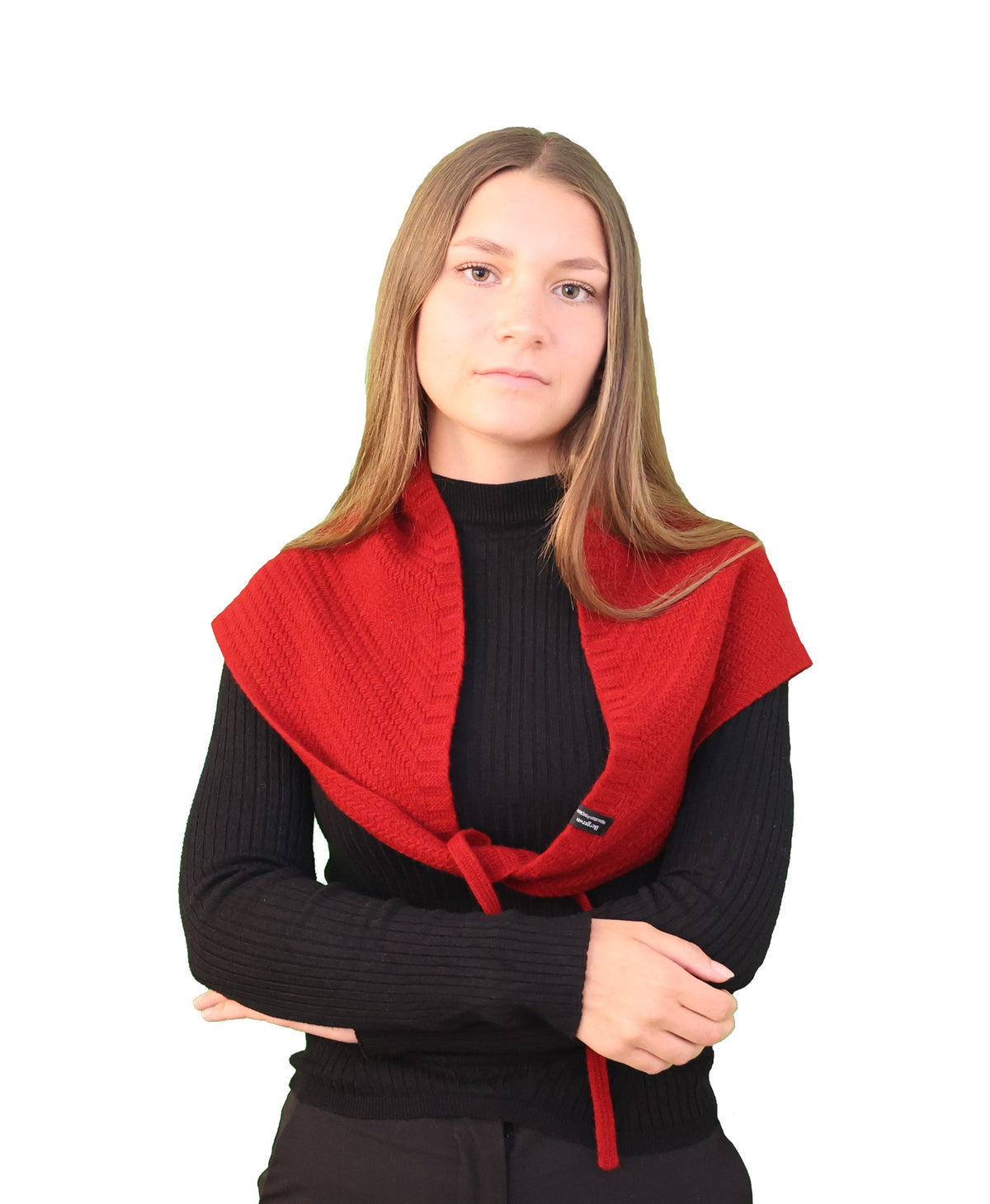 Triangle foulard laine rouge