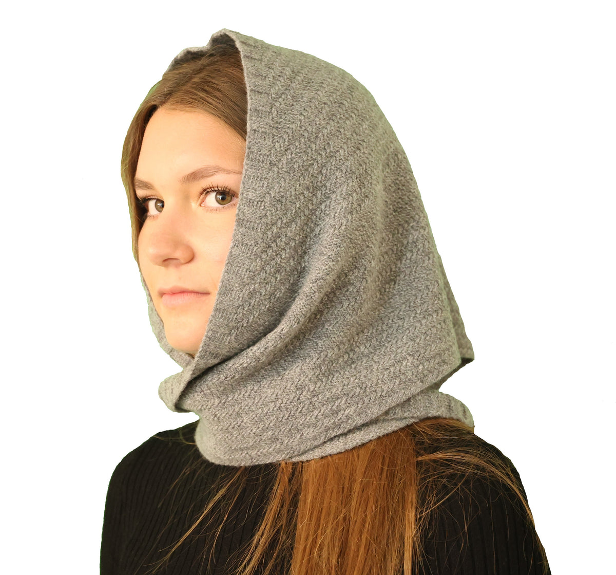 Triangle foulard laine gris
