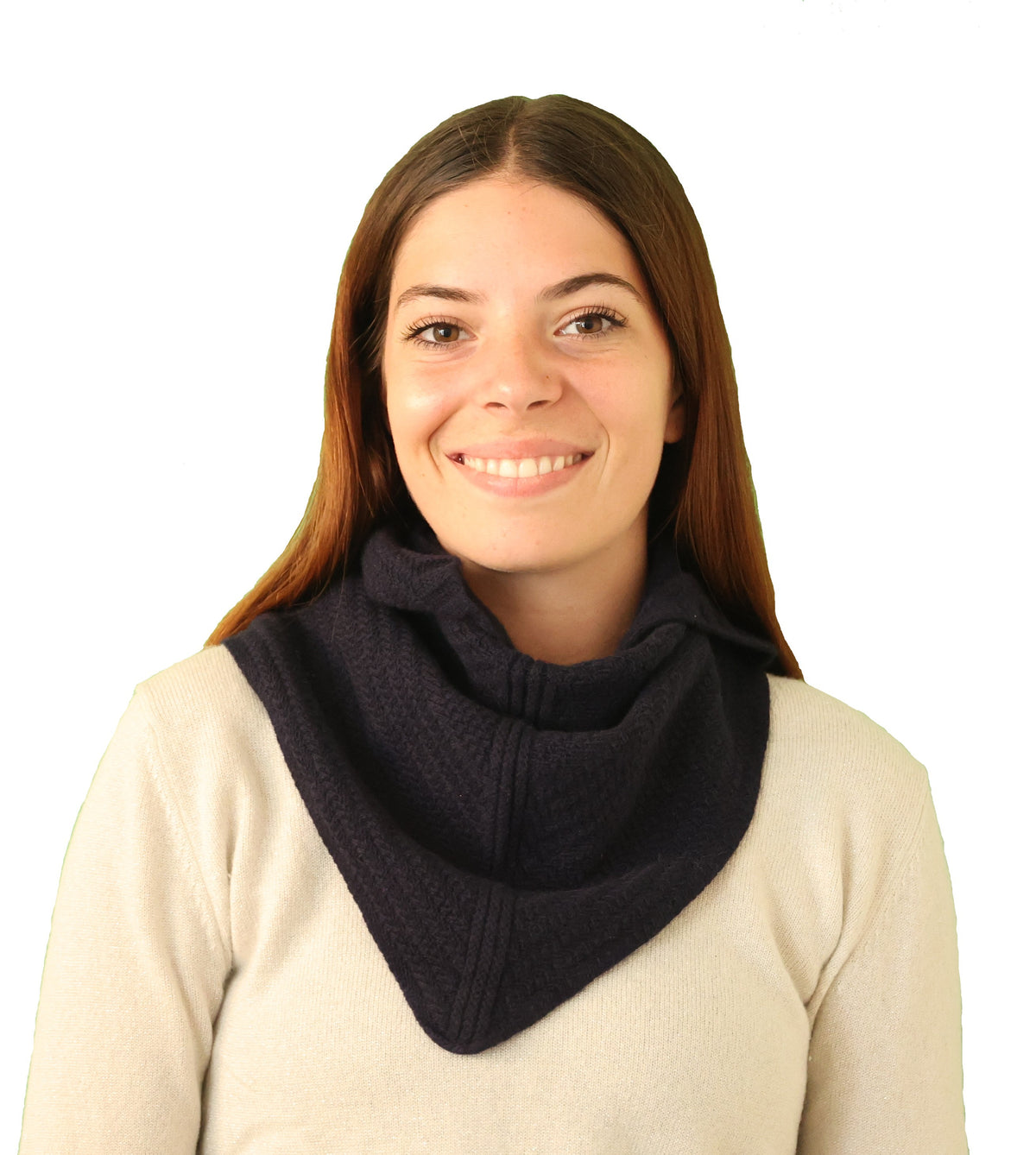 Triangle foulard laine marine