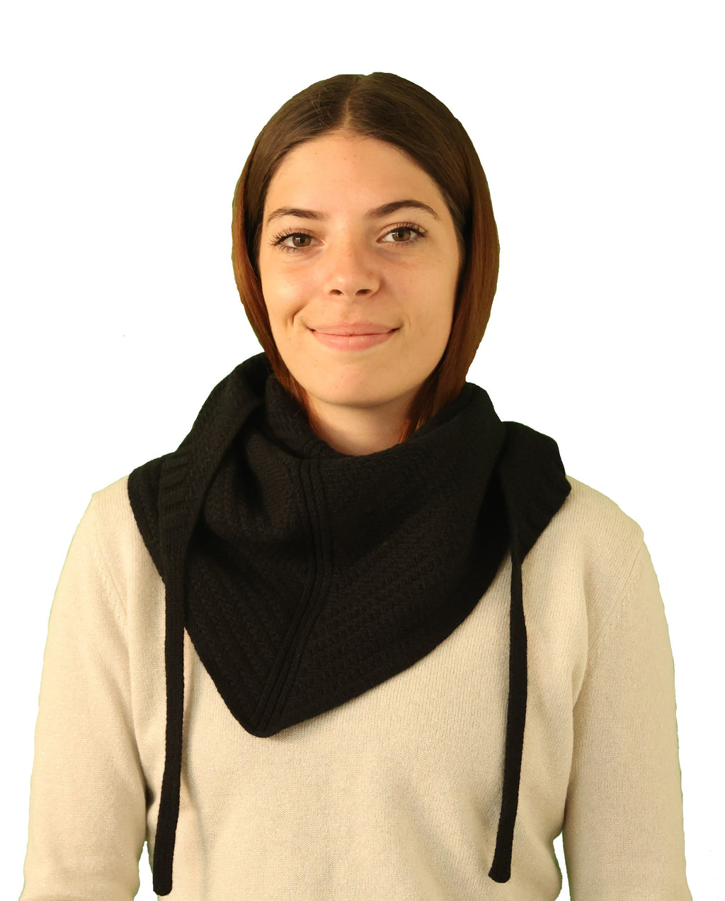 Triangle foulard laine noir