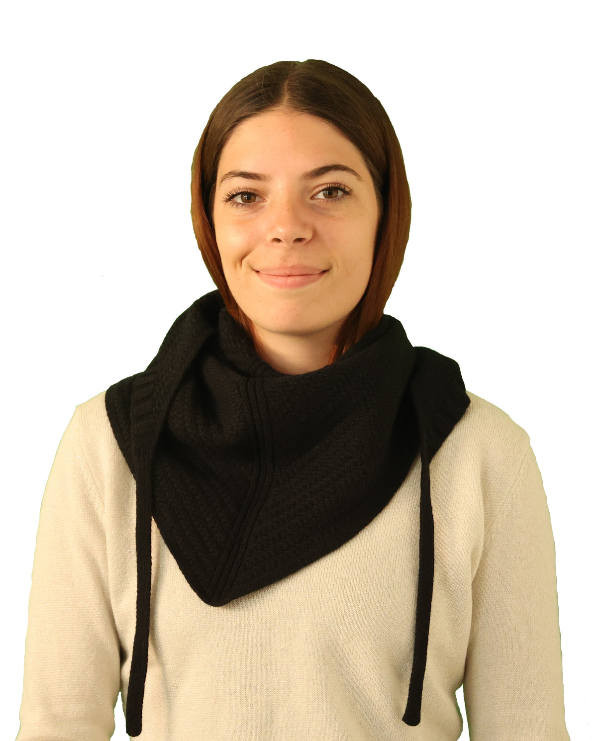 Triangle foulard laine noir