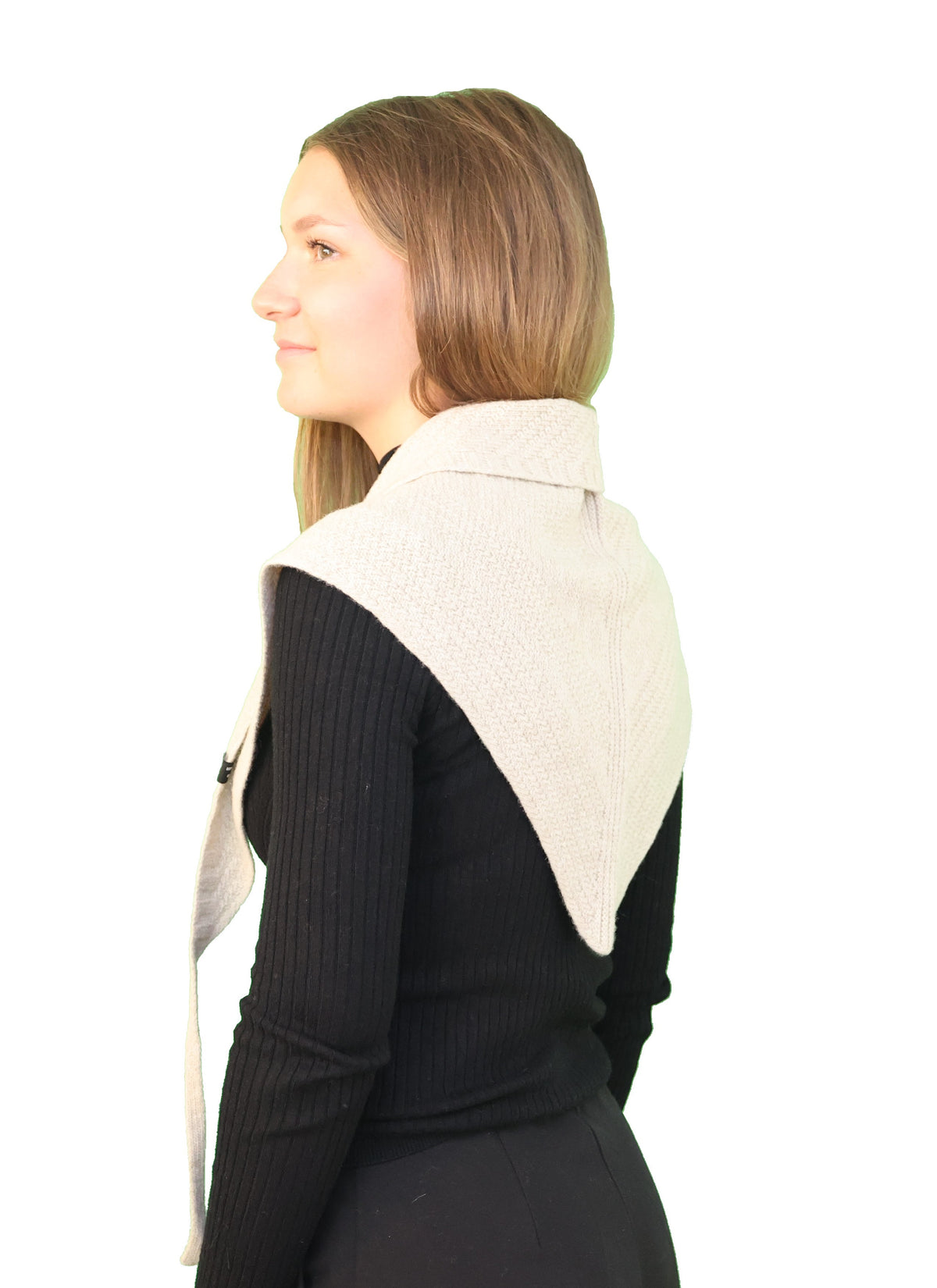 Triangle foulard laine écru