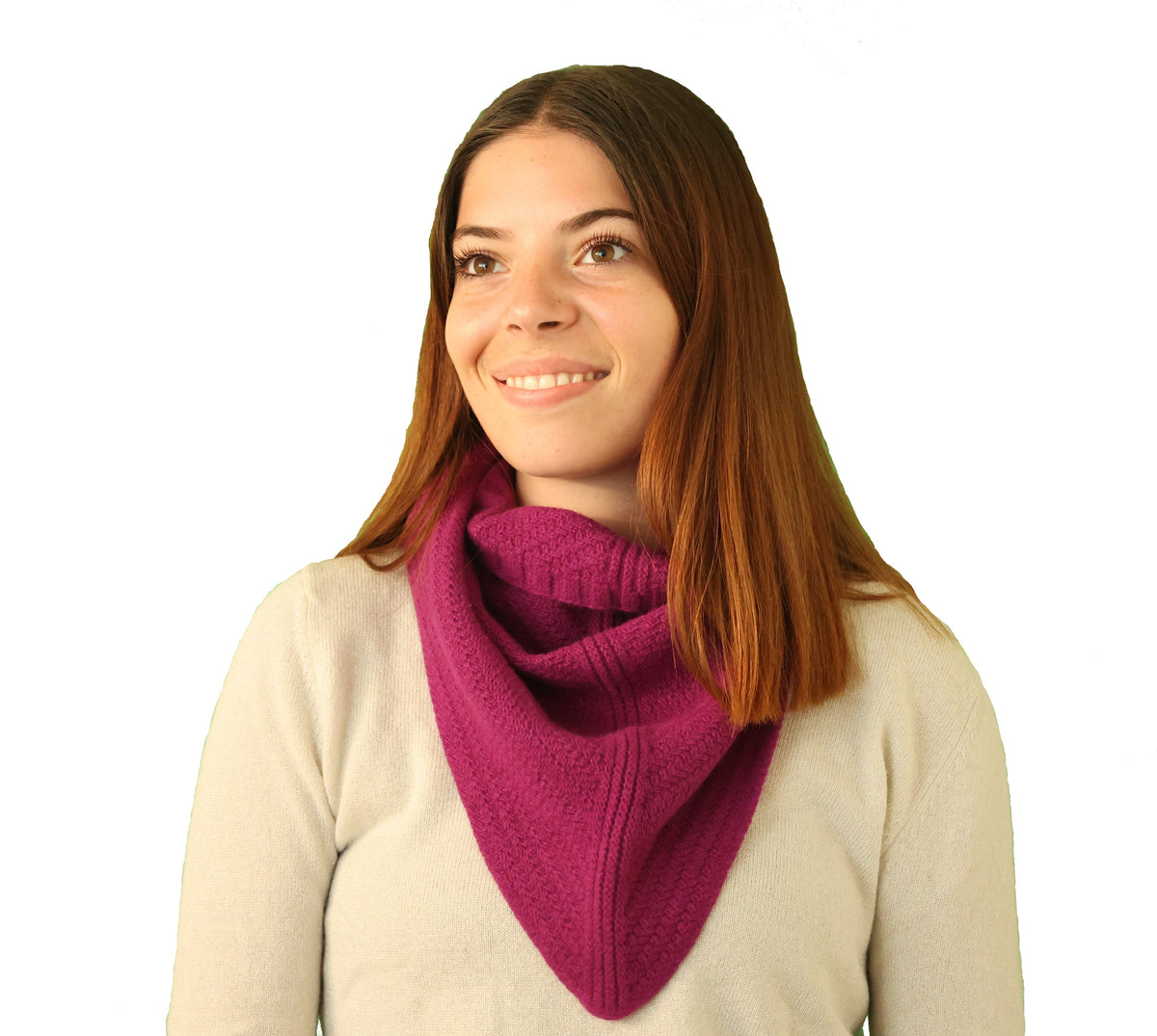 Triangle foulard laine prune