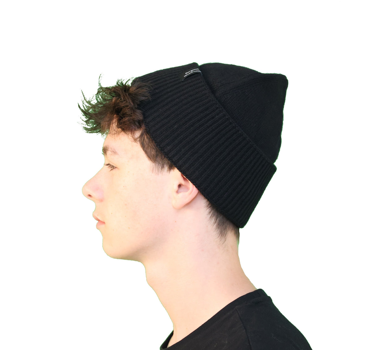 Bonnet robuste 100% laine homme - noir