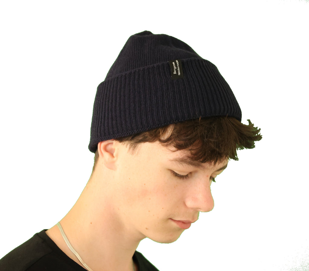Bonnet robuste pure laine homme - bleu marine