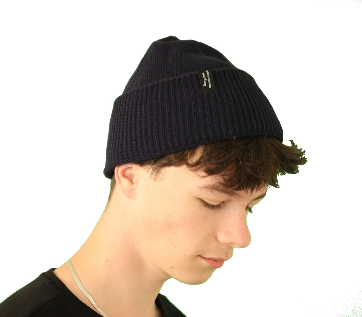 Bonnet robuste pure laine homme - bleu marine
