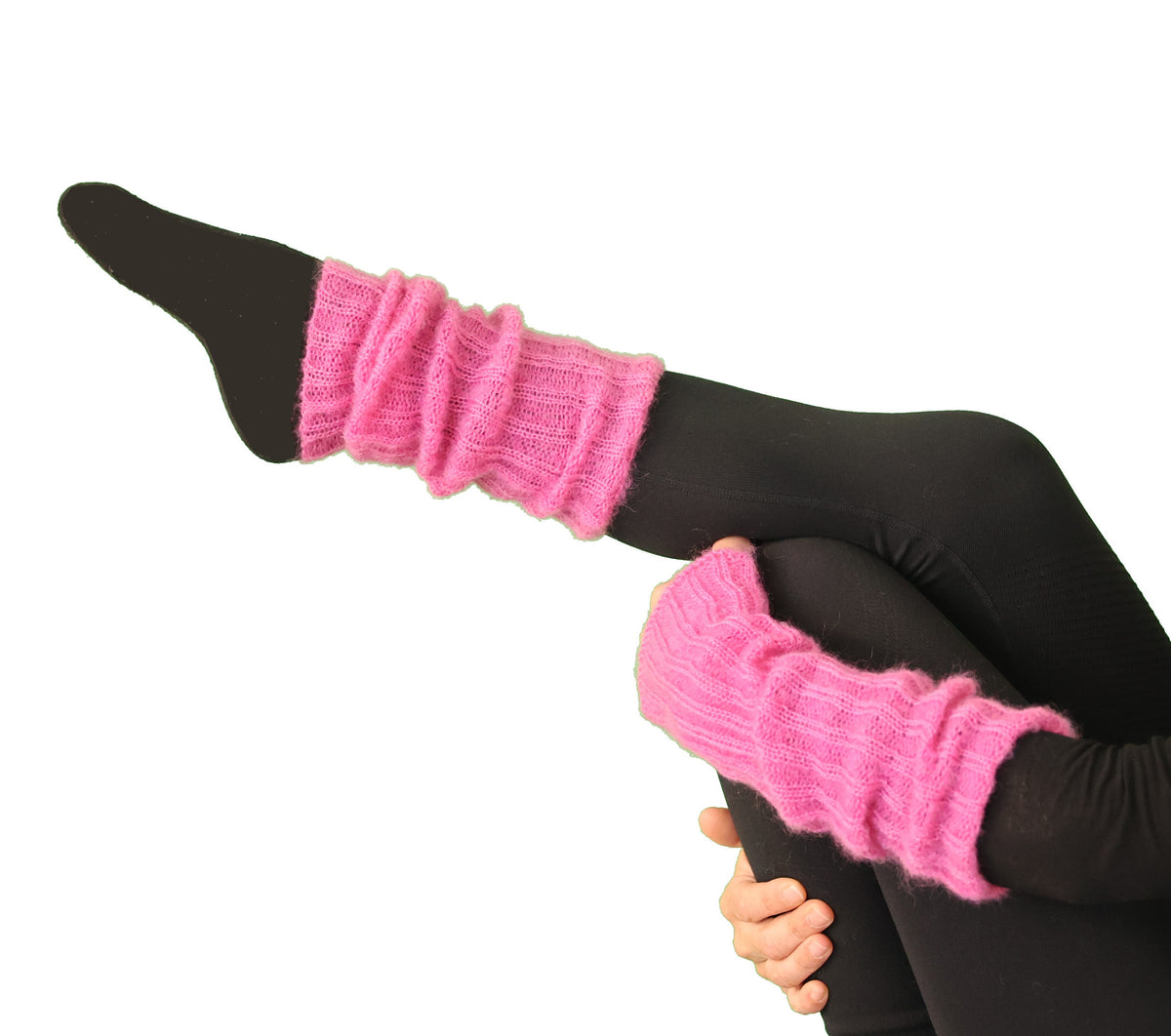 Guêtres bras et jambes mohair fuchsia