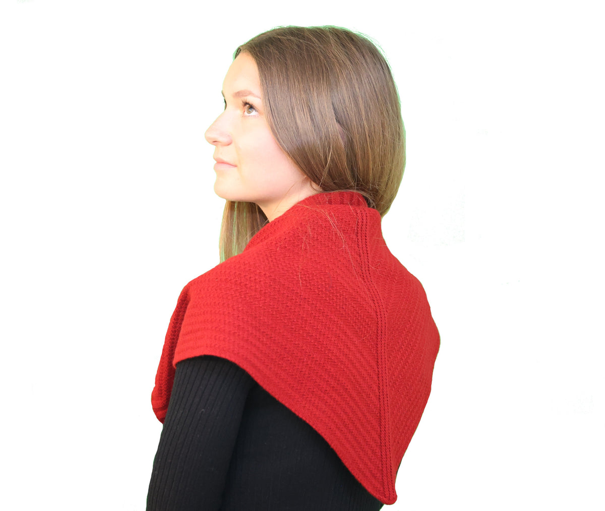 Triangle foulard laine rouge