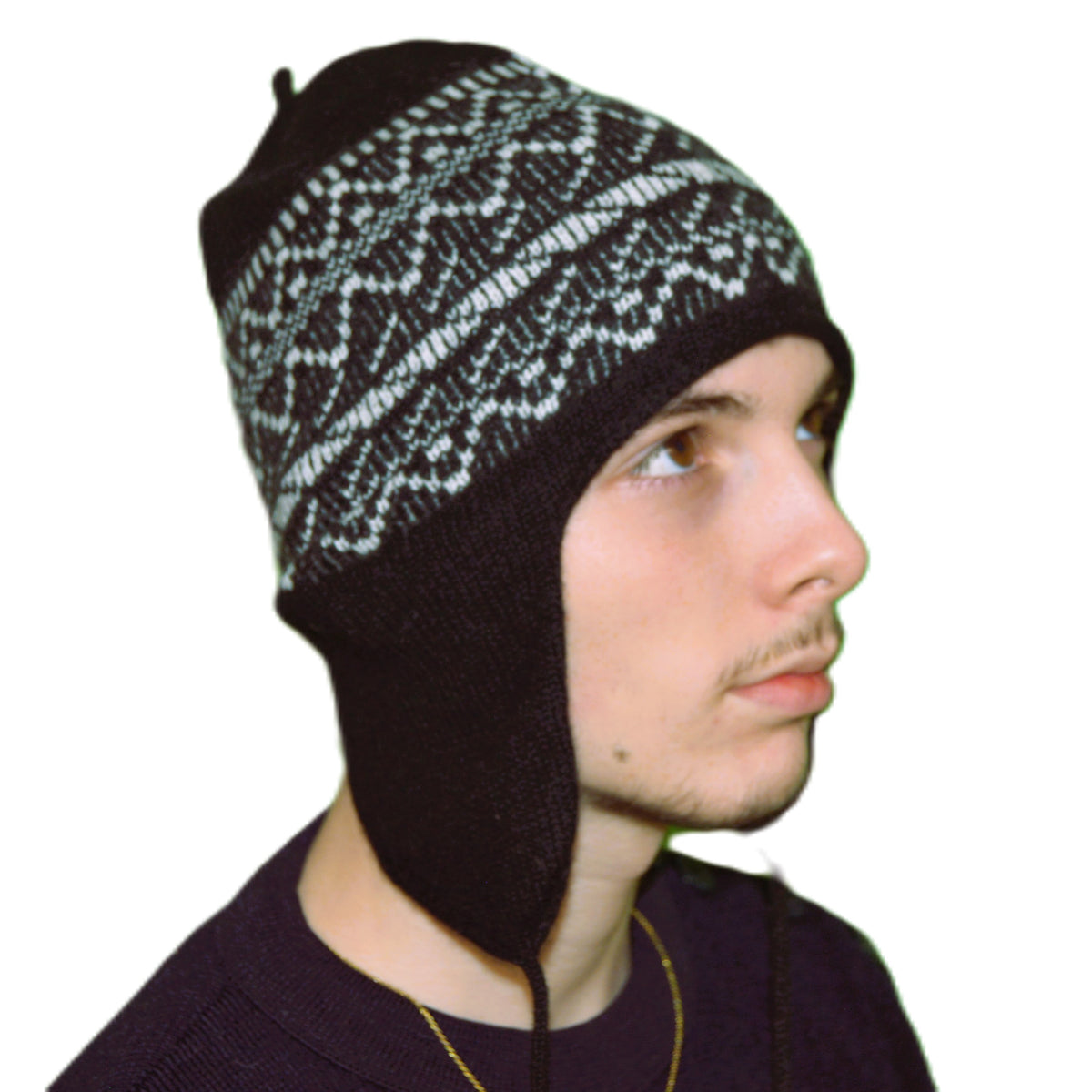 Bonnet Péruvien cachemire noir